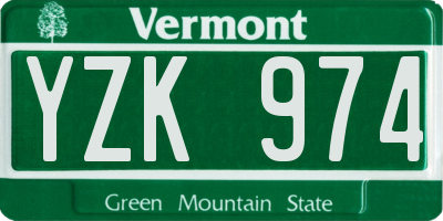 VT license plate YZK974