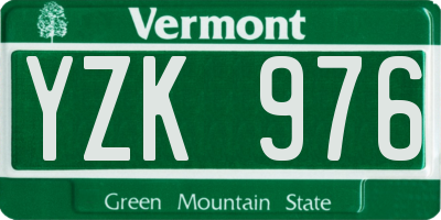 VT license plate YZK976