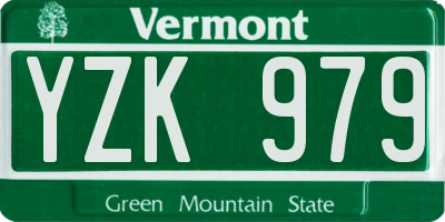 VT license plate YZK979