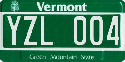 VT license plate YZL004