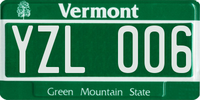 VT license plate YZL006