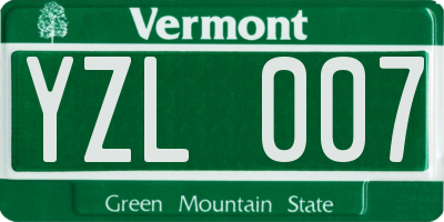VT license plate YZL007