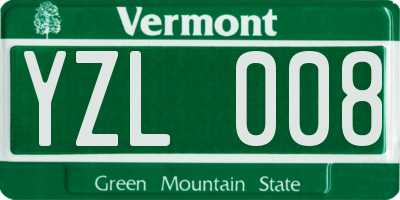 VT license plate YZL008