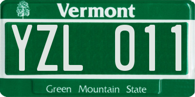 VT license plate YZL011