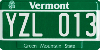 VT license plate YZL013