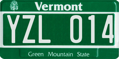 VT license plate YZL014