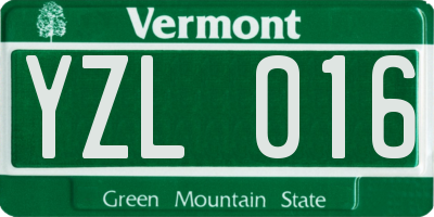 VT license plate YZL016