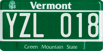 VT license plate YZL018