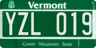 VT license plate YZL019