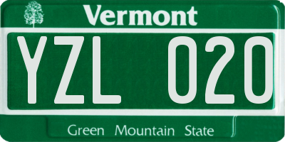 VT license plate YZL020