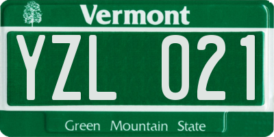VT license plate YZL021
