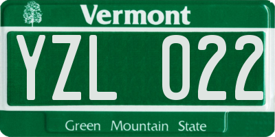 VT license plate YZL022