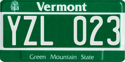 VT license plate YZL023