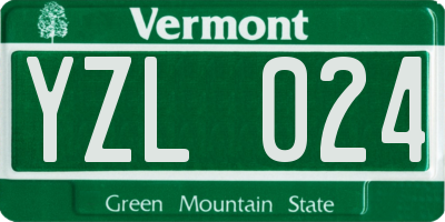 VT license plate YZL024