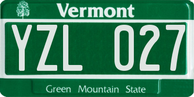 VT license plate YZL027