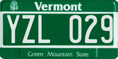 VT license plate YZL029