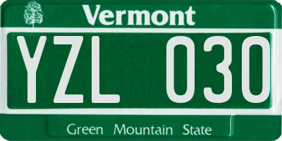 VT license plate YZL030