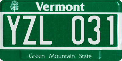 VT license plate YZL031