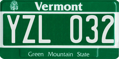 VT license plate YZL032