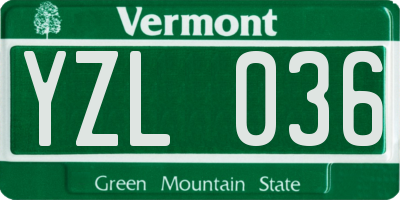 VT license plate YZL036