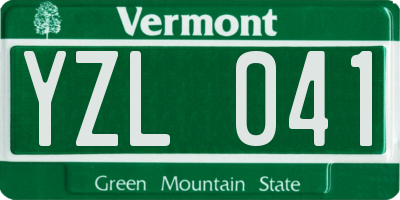 VT license plate YZL041