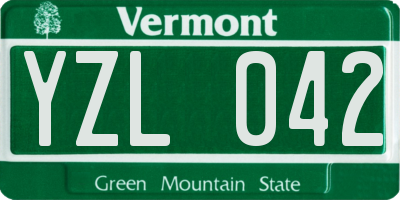 VT license plate YZL042