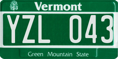 VT license plate YZL043