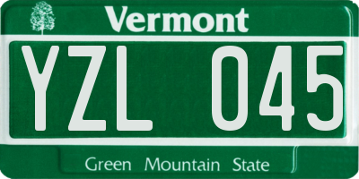 VT license plate YZL045