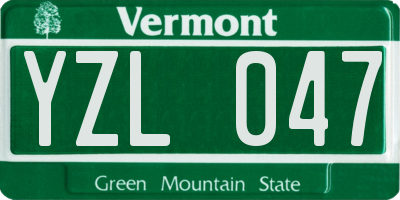 VT license plate YZL047