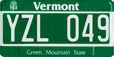 VT license plate YZL049