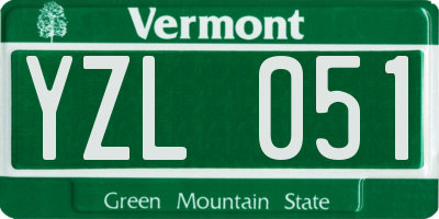 VT license plate YZL051