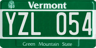 VT license plate YZL054
