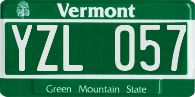 VT license plate YZL057