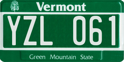 VT license plate YZL061