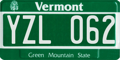 VT license plate YZL062