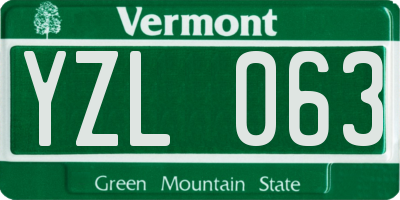 VT license plate YZL063