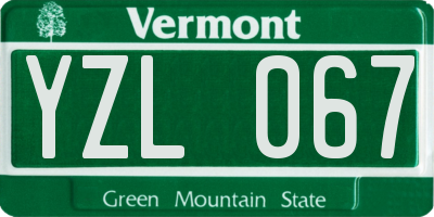 VT license plate YZL067
