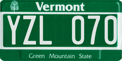 VT license plate YZL070
