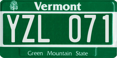 VT license plate YZL071