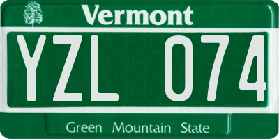 VT license plate YZL074