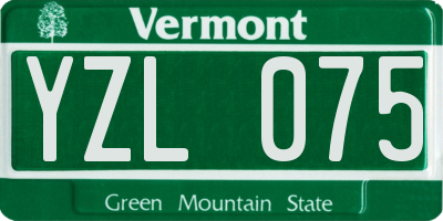 VT license plate YZL075