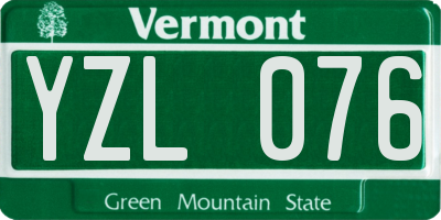 VT license plate YZL076