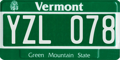 VT license plate YZL078