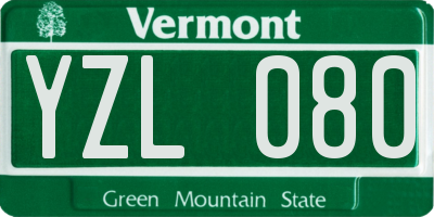 VT license plate YZL080