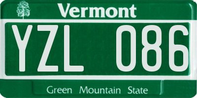 VT license plate YZL086
