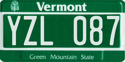 VT license plate YZL087