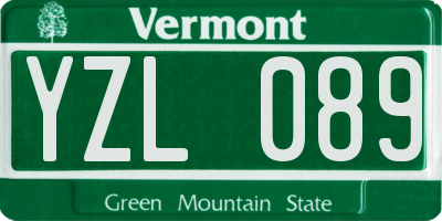 VT license plate YZL089
