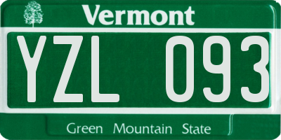 VT license plate YZL093