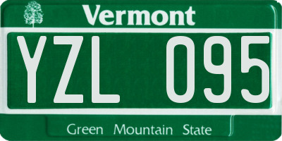 VT license plate YZL095