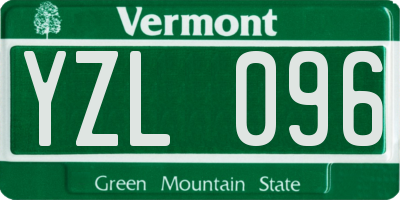 VT license plate YZL096